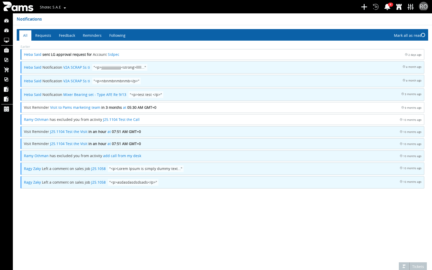 Look at the Notifications screen, its tabs, and the visible notification list.