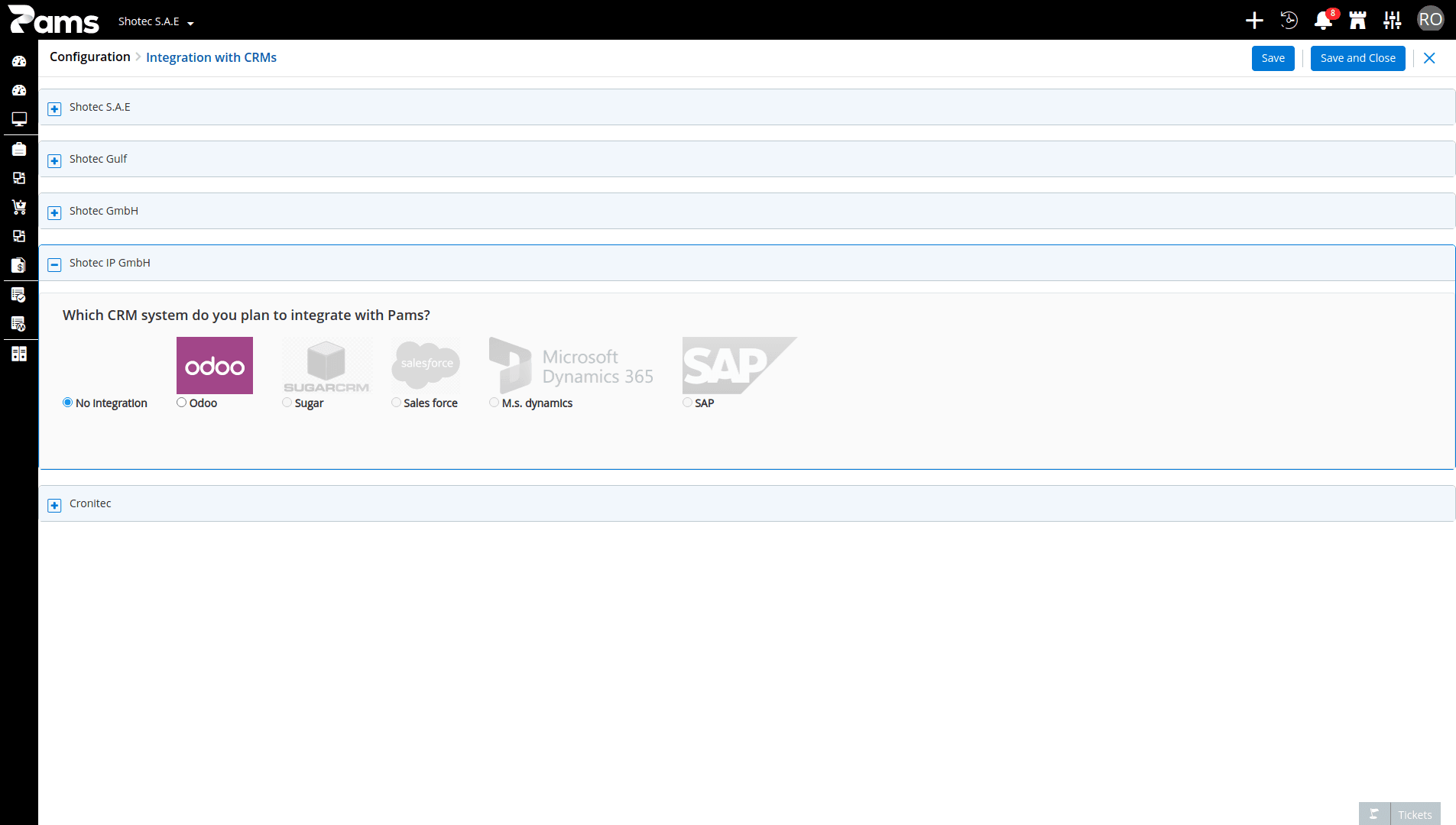 Integration with CRMs