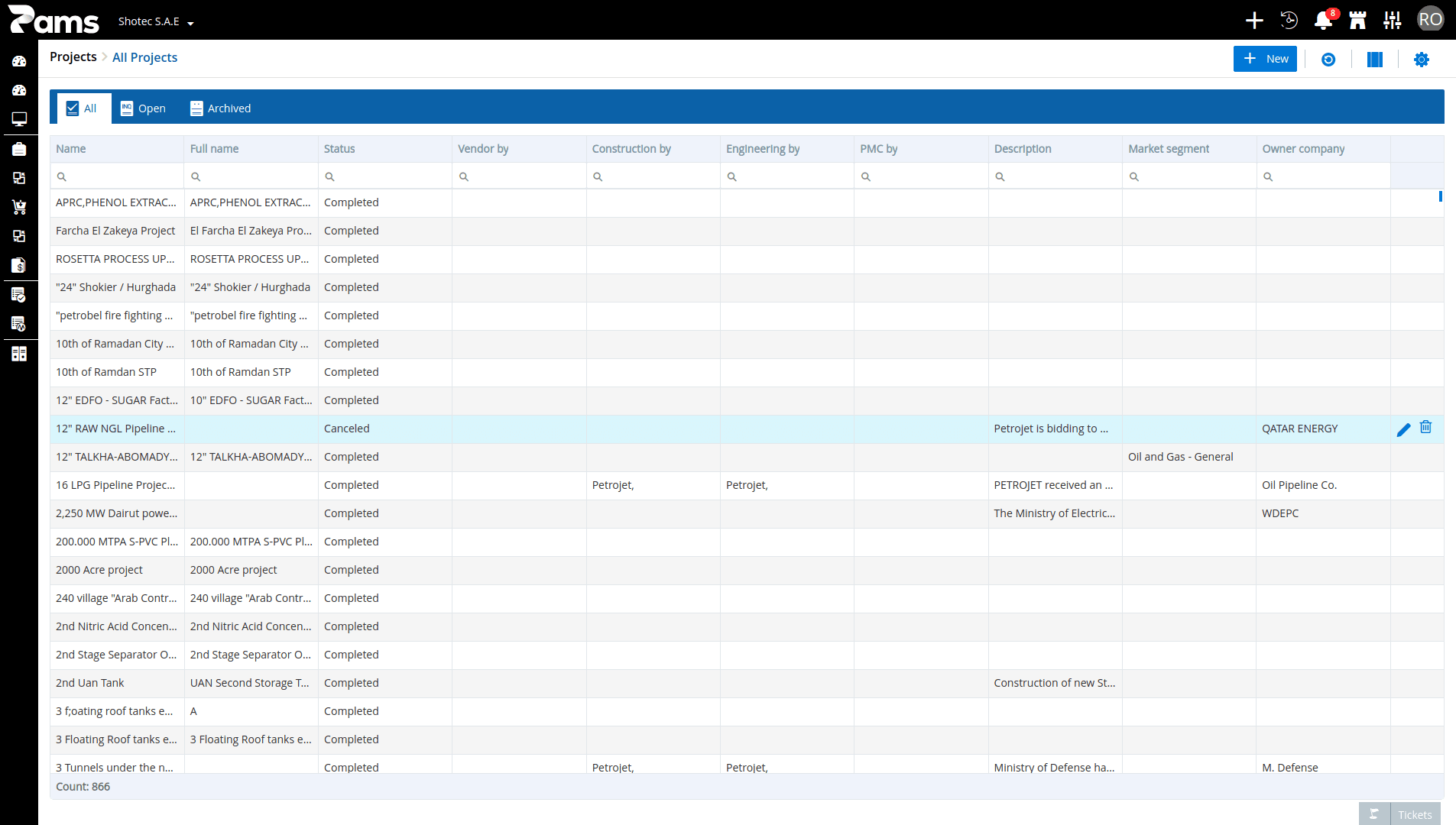 Project List
