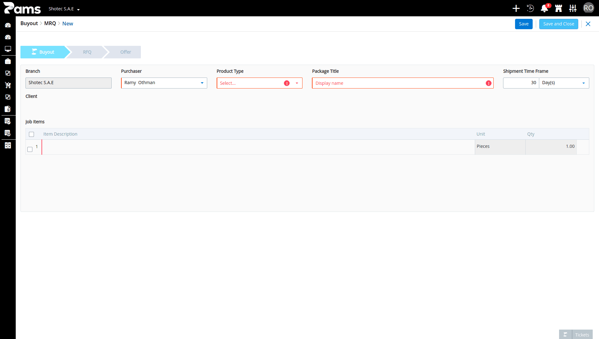 Purchase Form