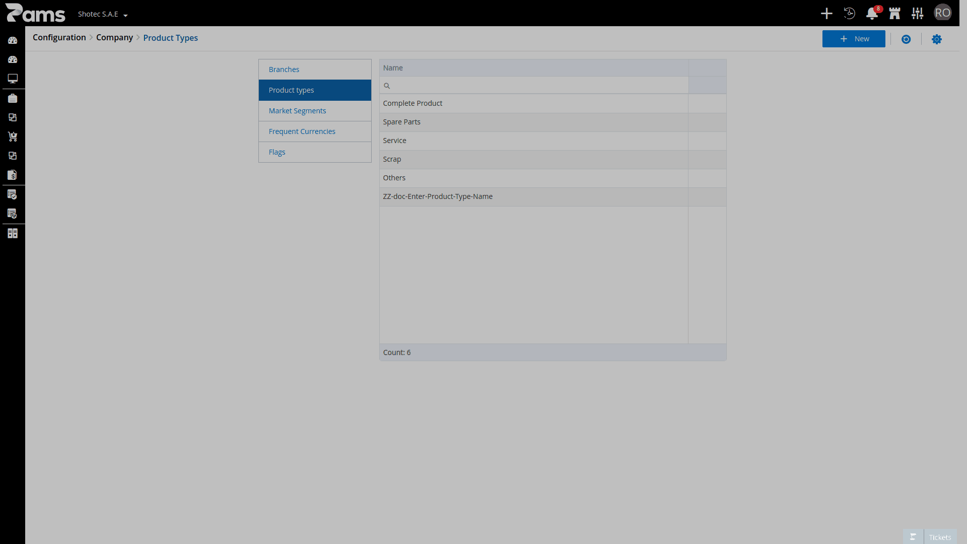 Configure Product Types