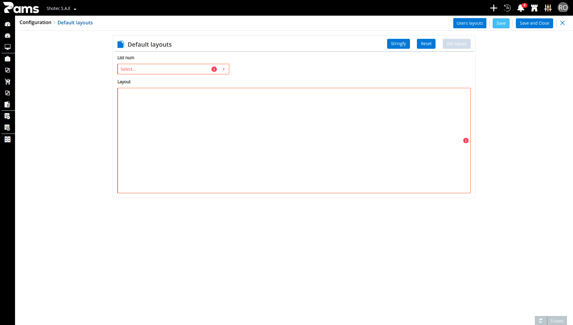 Default Layouts