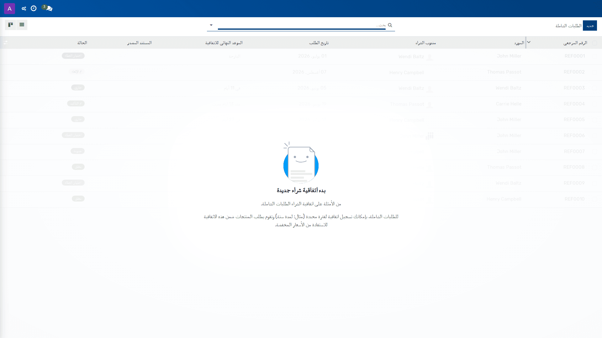 الطلبات الشاملة
