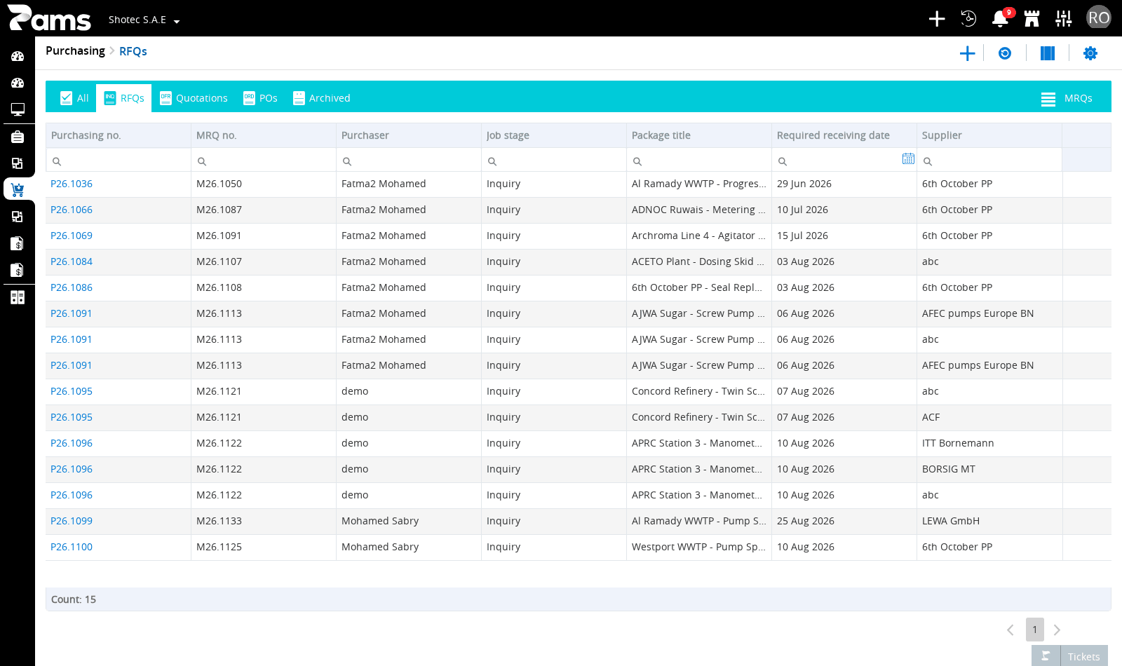 Compare the visible headers used to identify work.