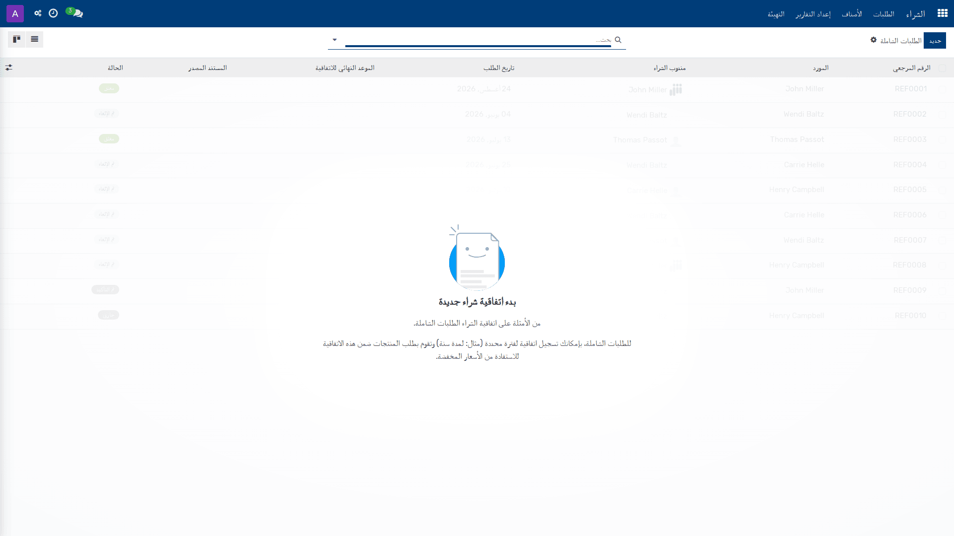 الطلبات الشاملة