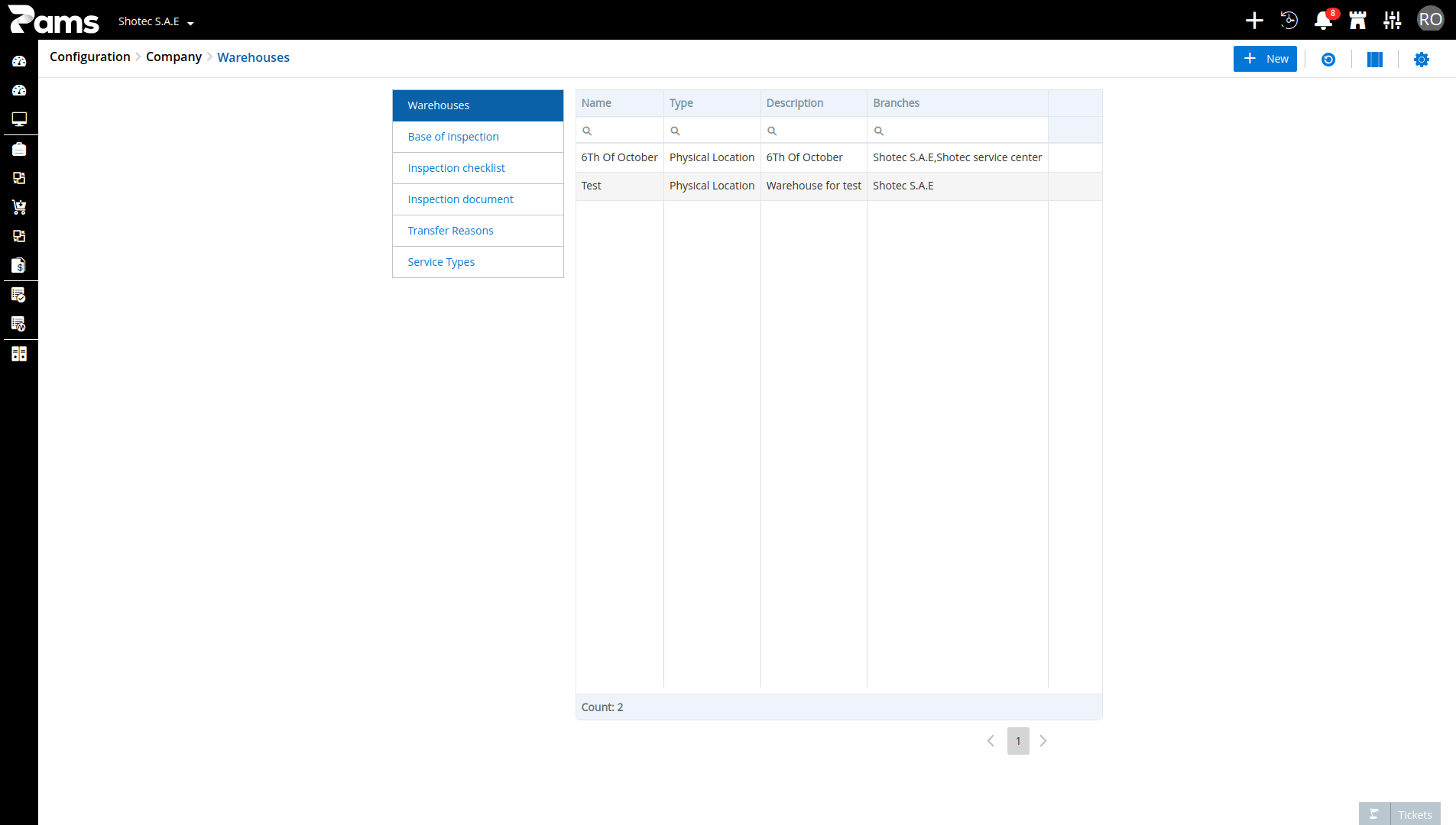 Configure Warehouses