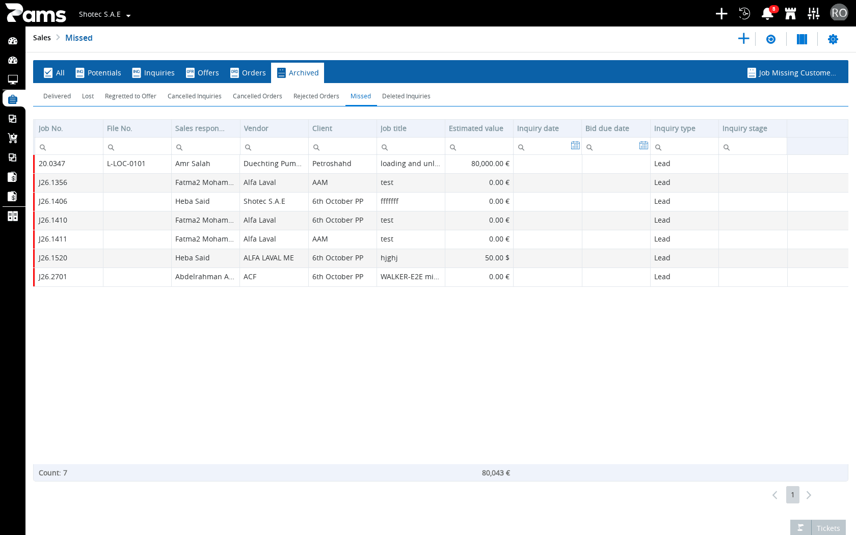 Use the archived links and the visible grid headers to choose an exit list.