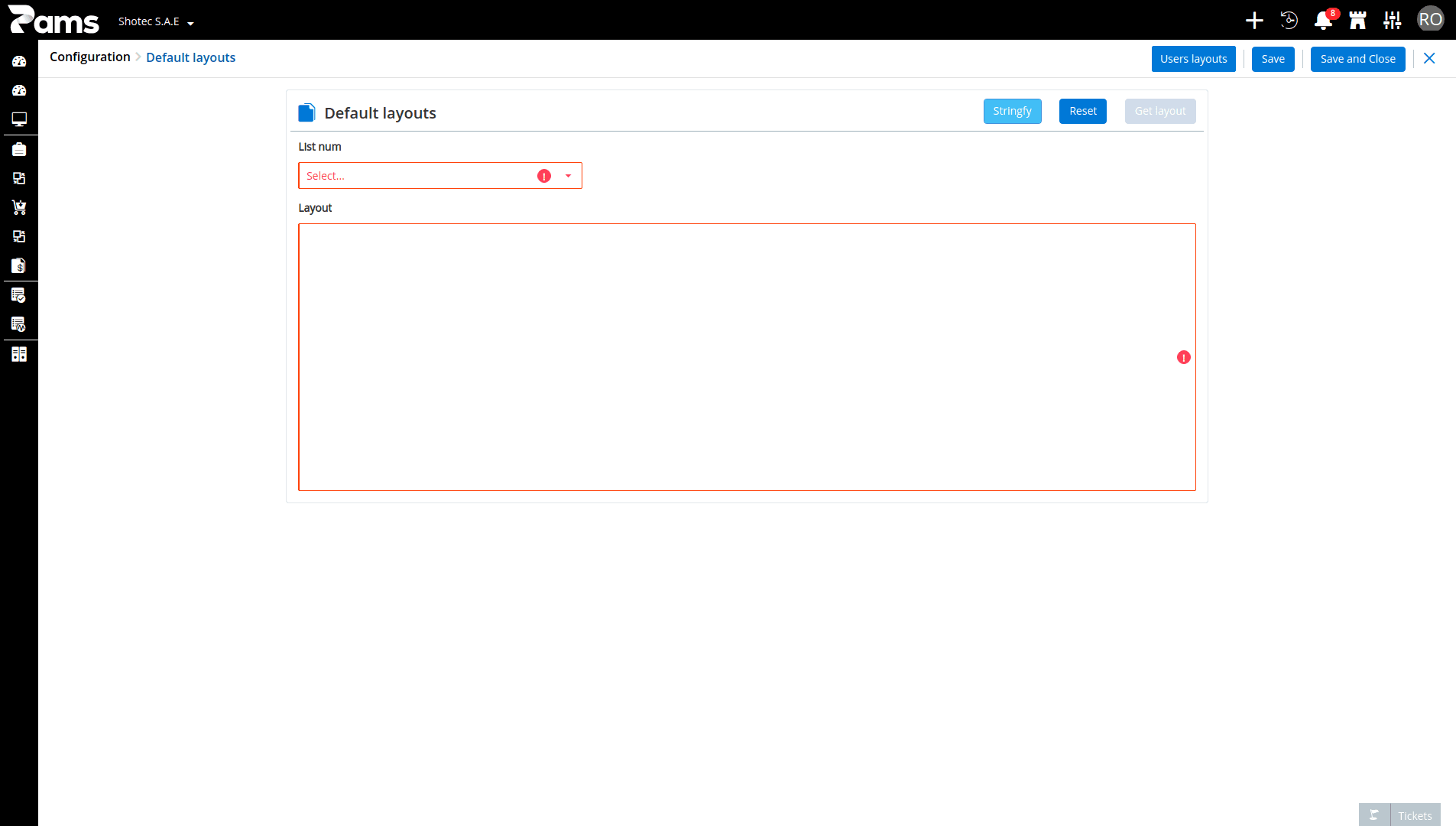 Default Layouts