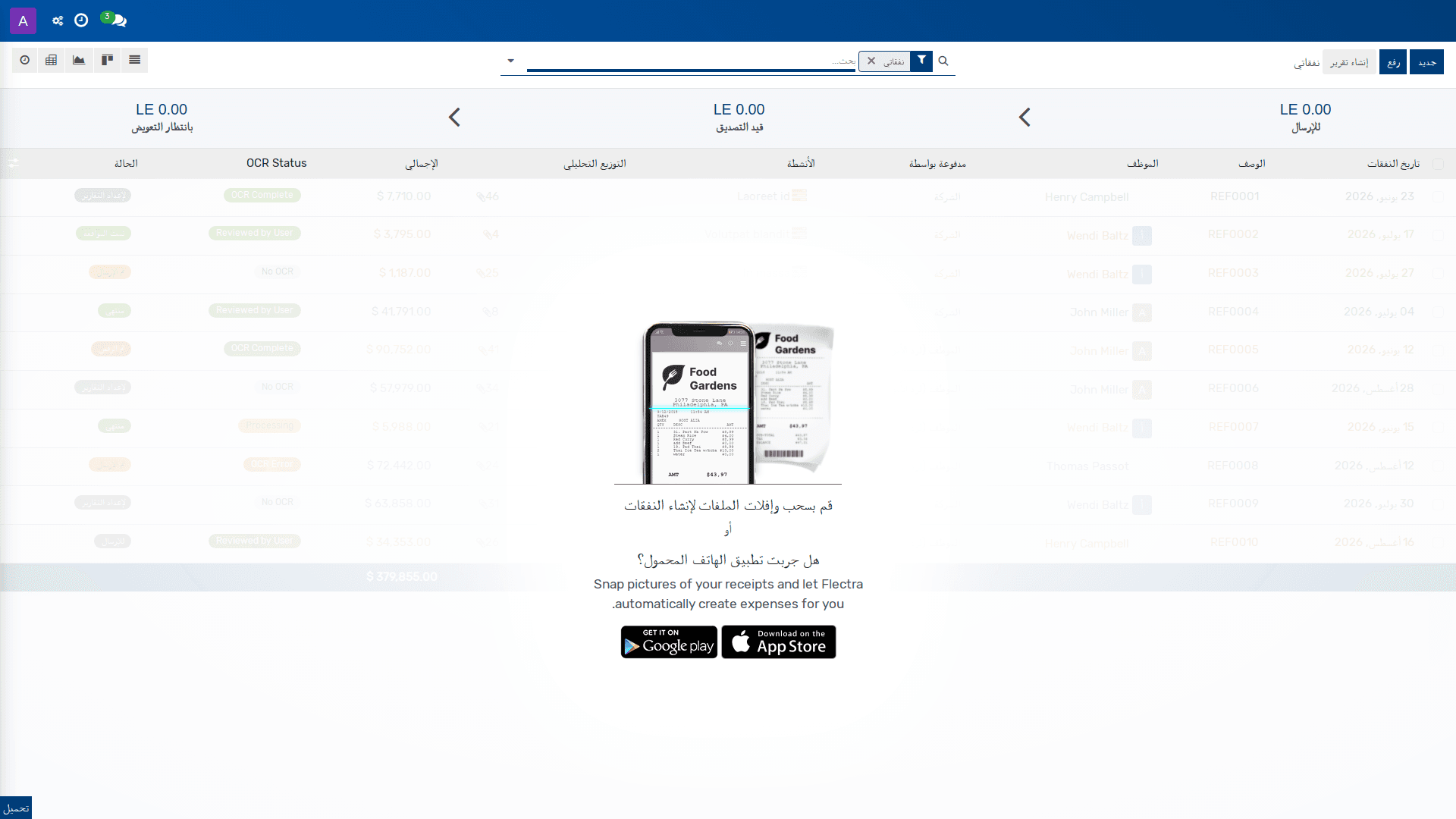 المصروفات