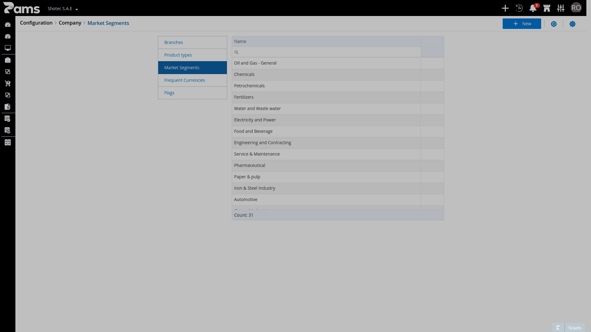Configure Market Segments