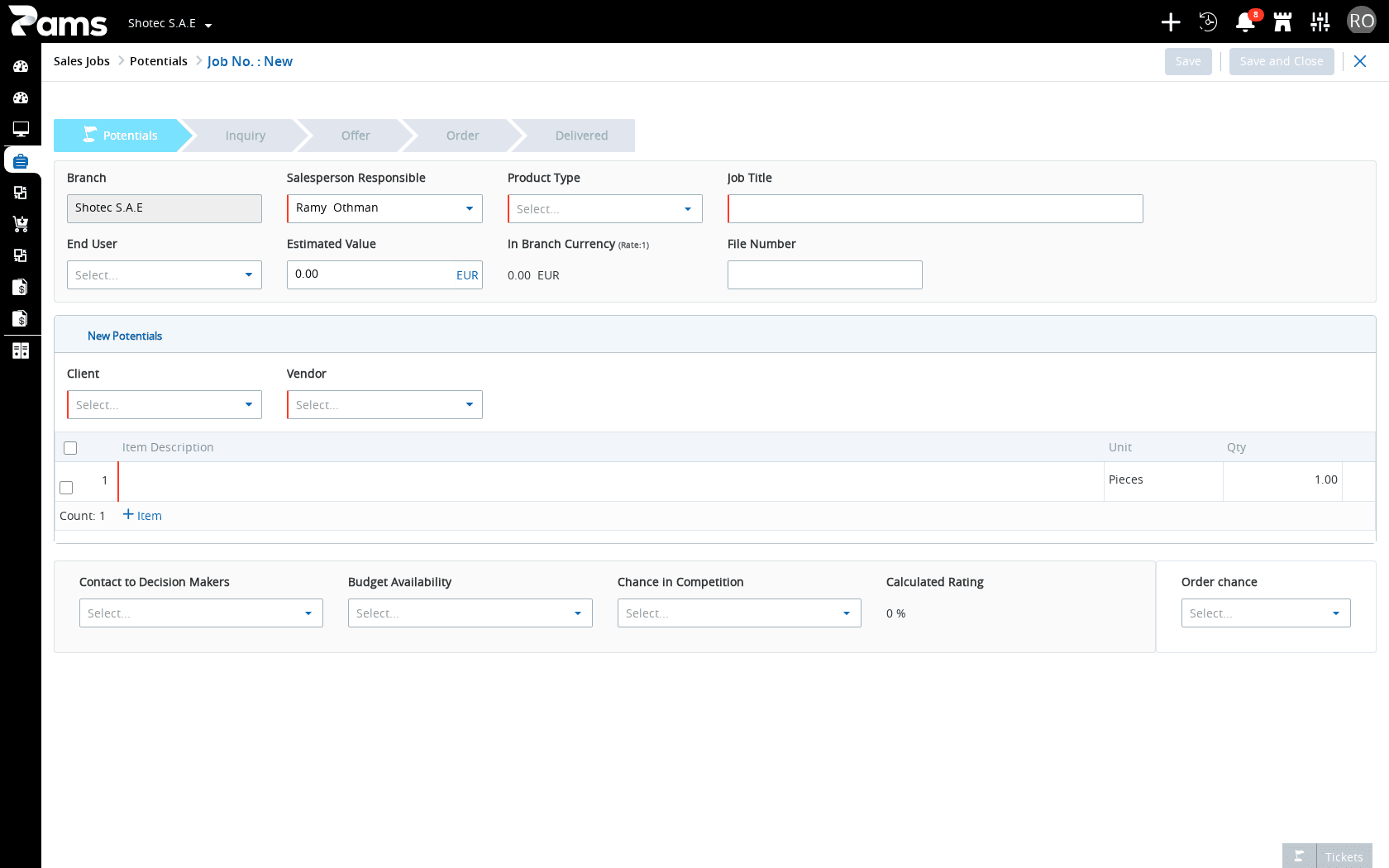 Locate the shared information fields, the assessment selectors, and the item headers before entering data.