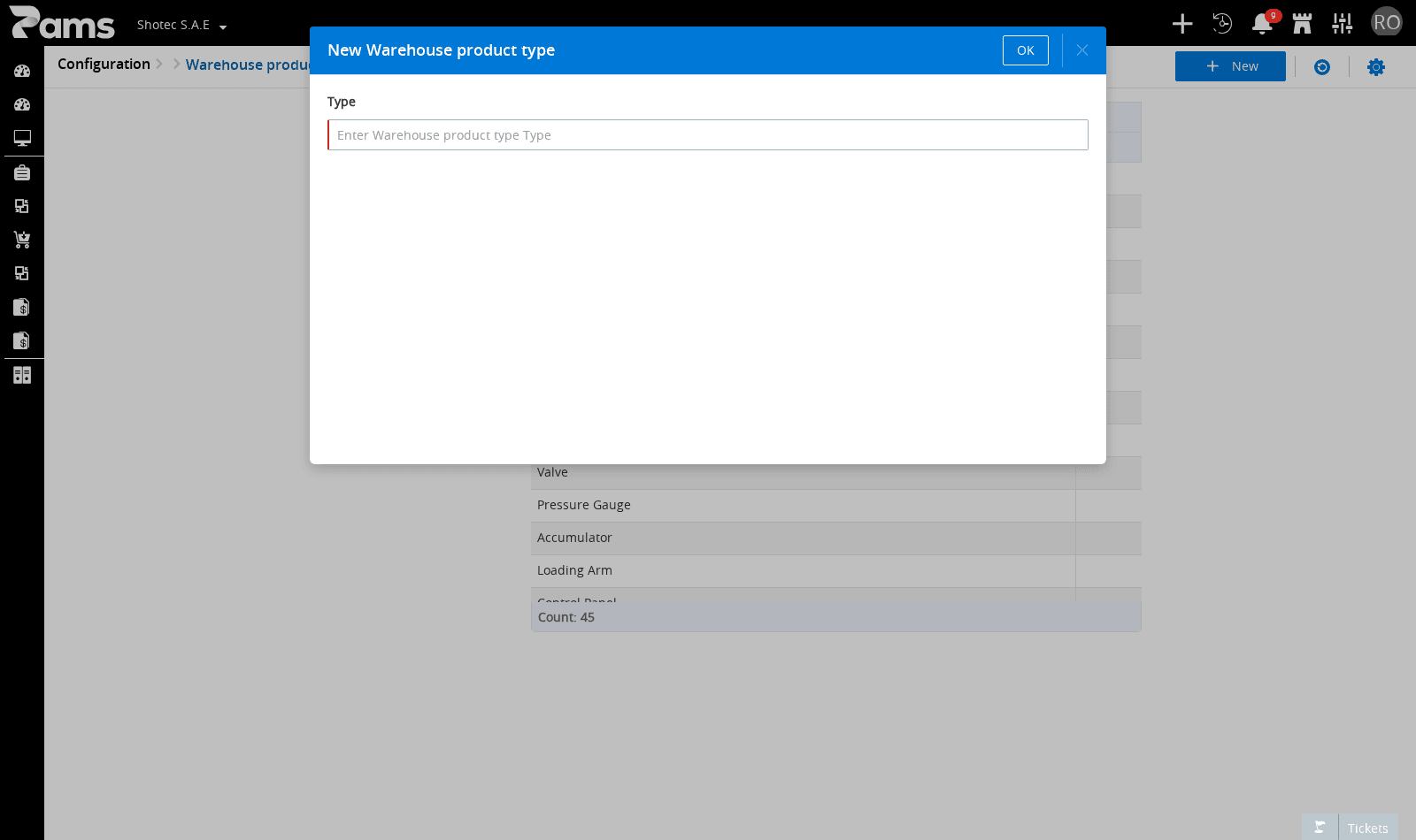 Look at the Type field in the new-entry window.