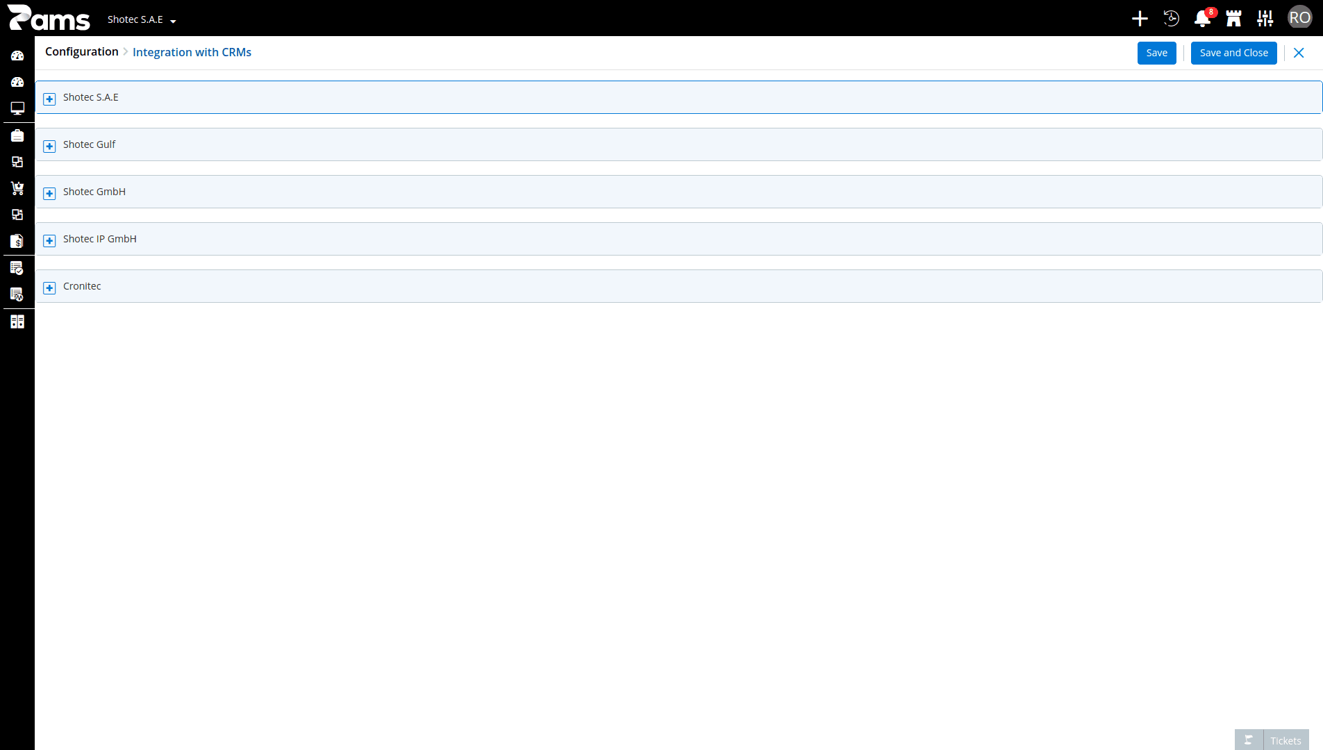 Integration with CRMs