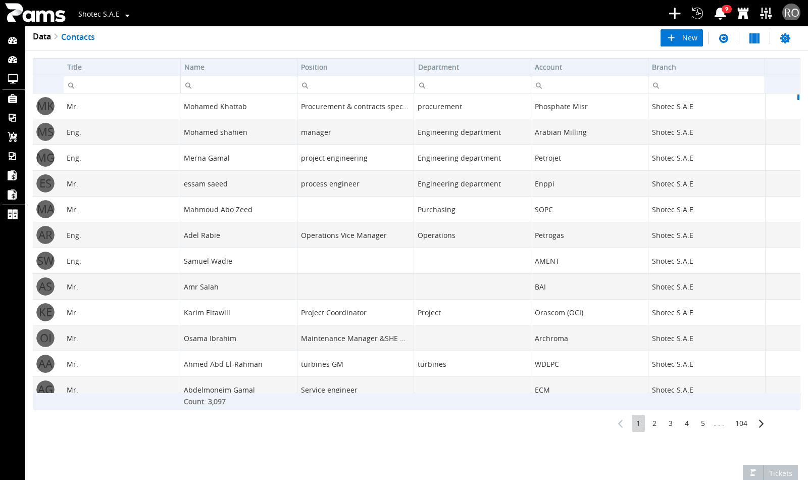Identify the Contacts list before choosing an action