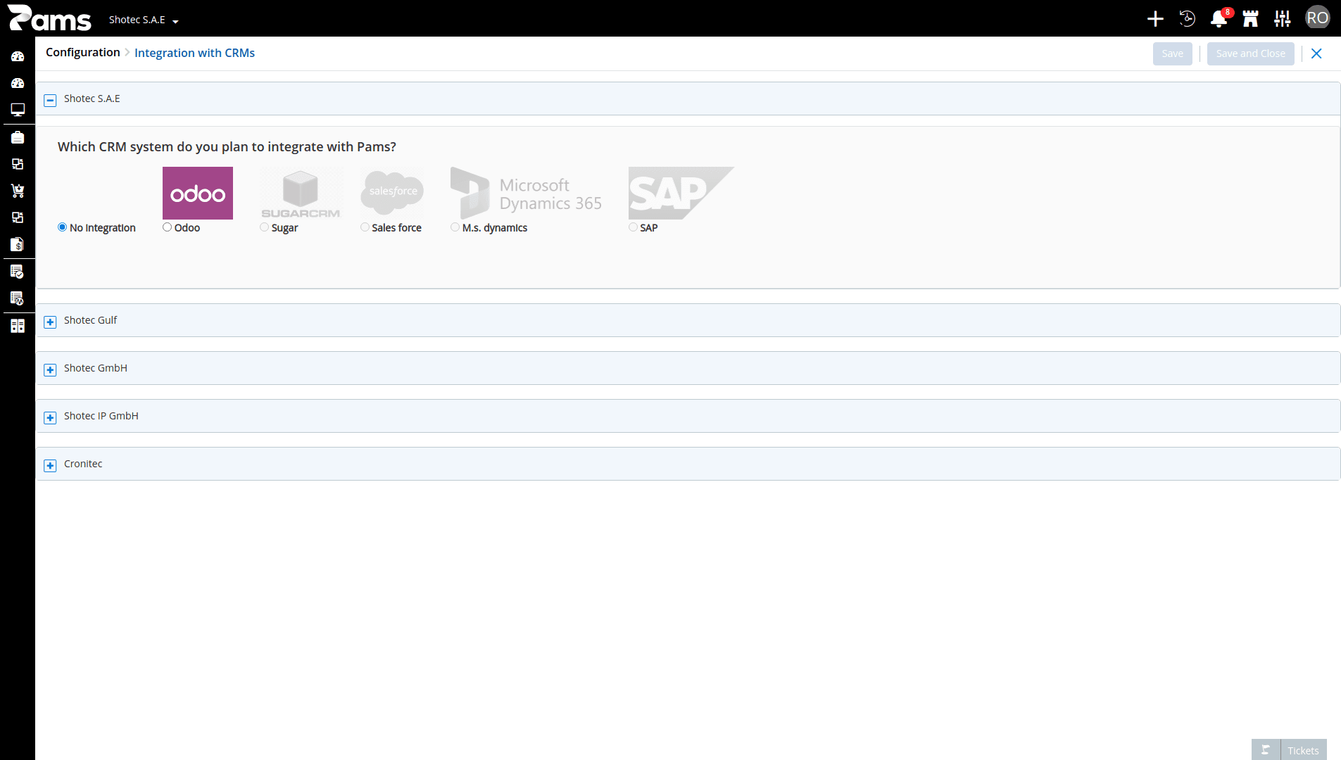 Configure Integration With Other CRMs Settings