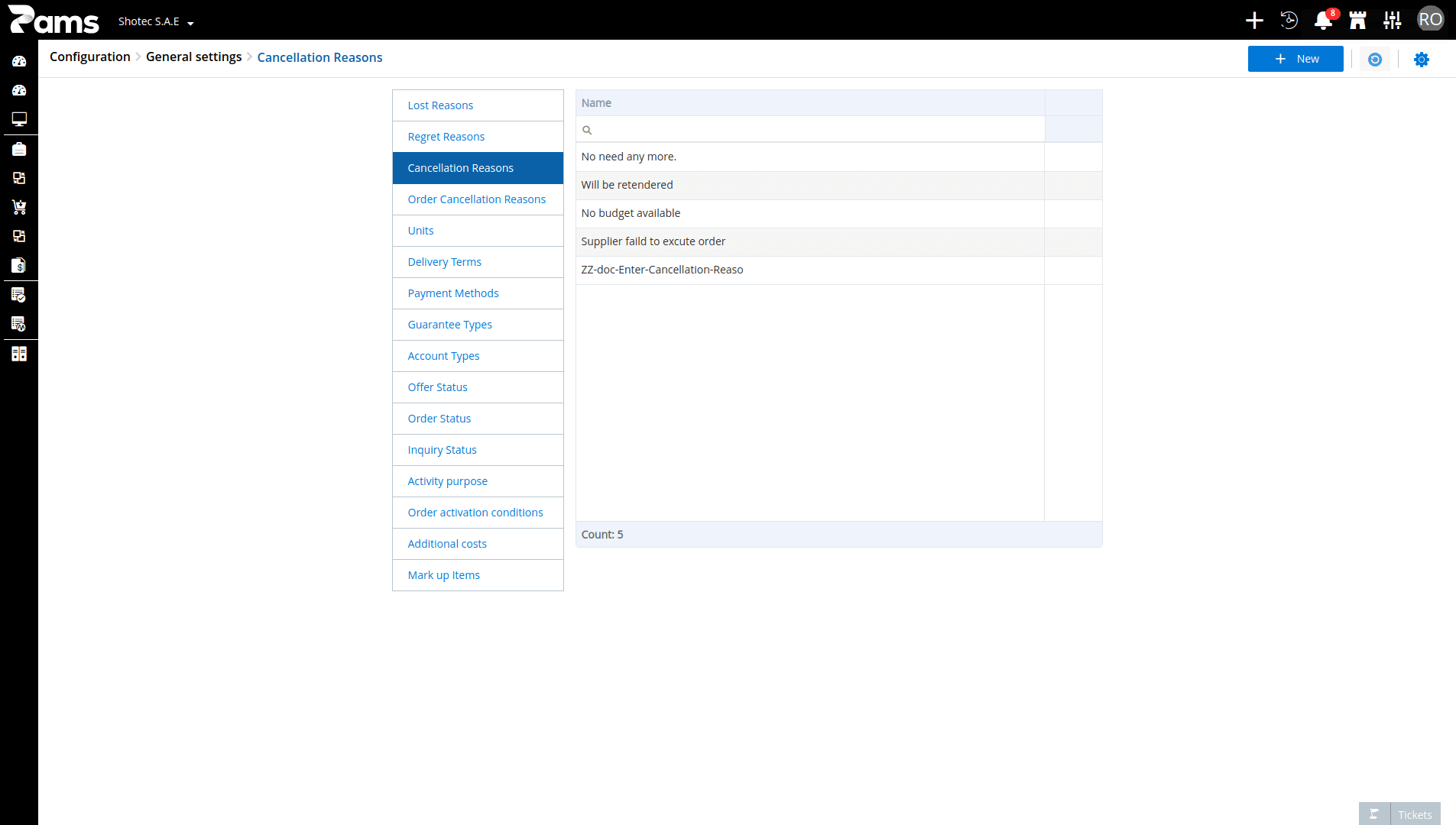 Configure Cancellation Reasons