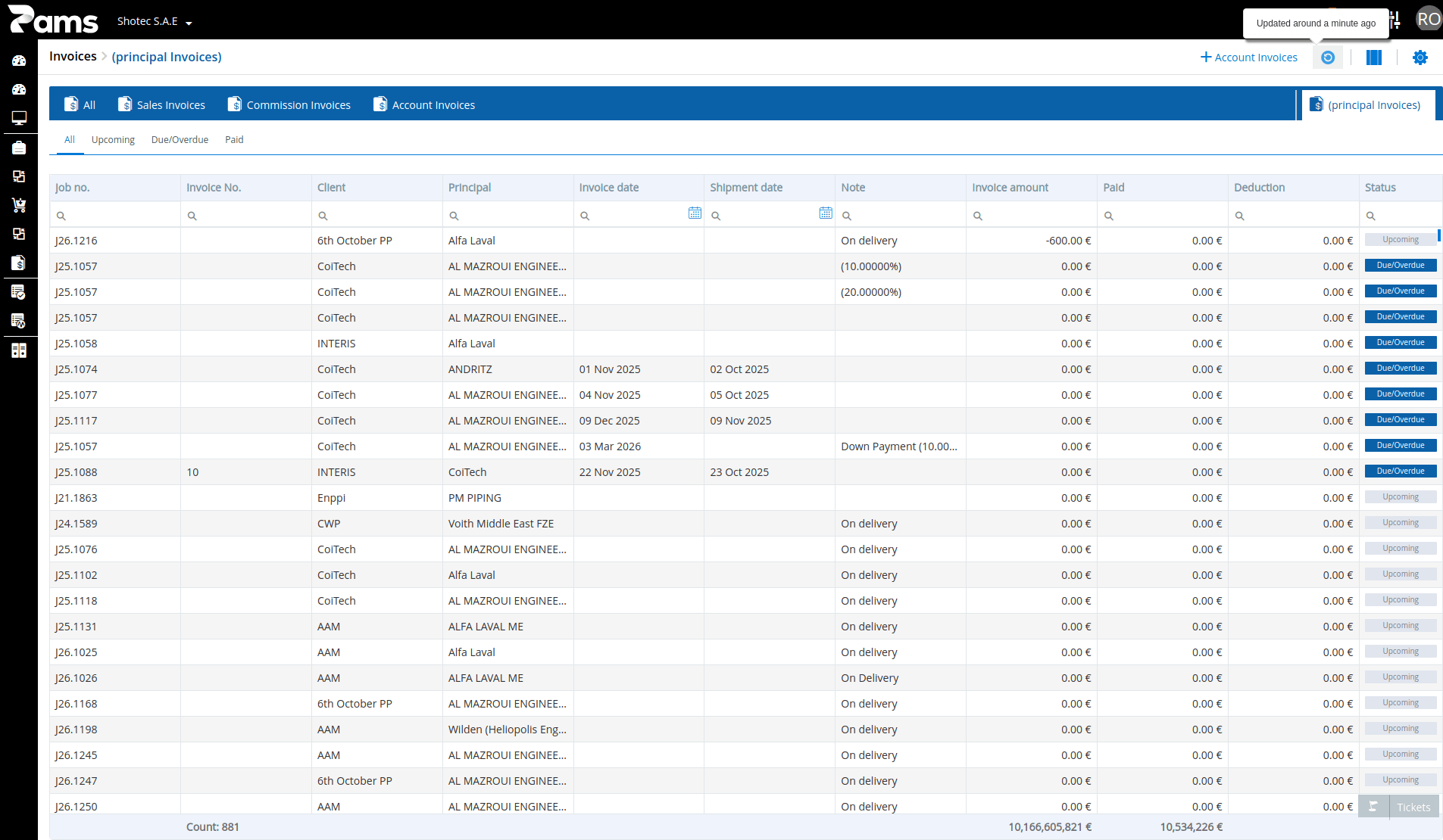 Principal Invoices