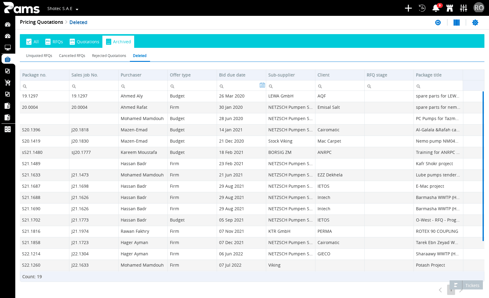 Review the Deleted list before continuing to the record page.