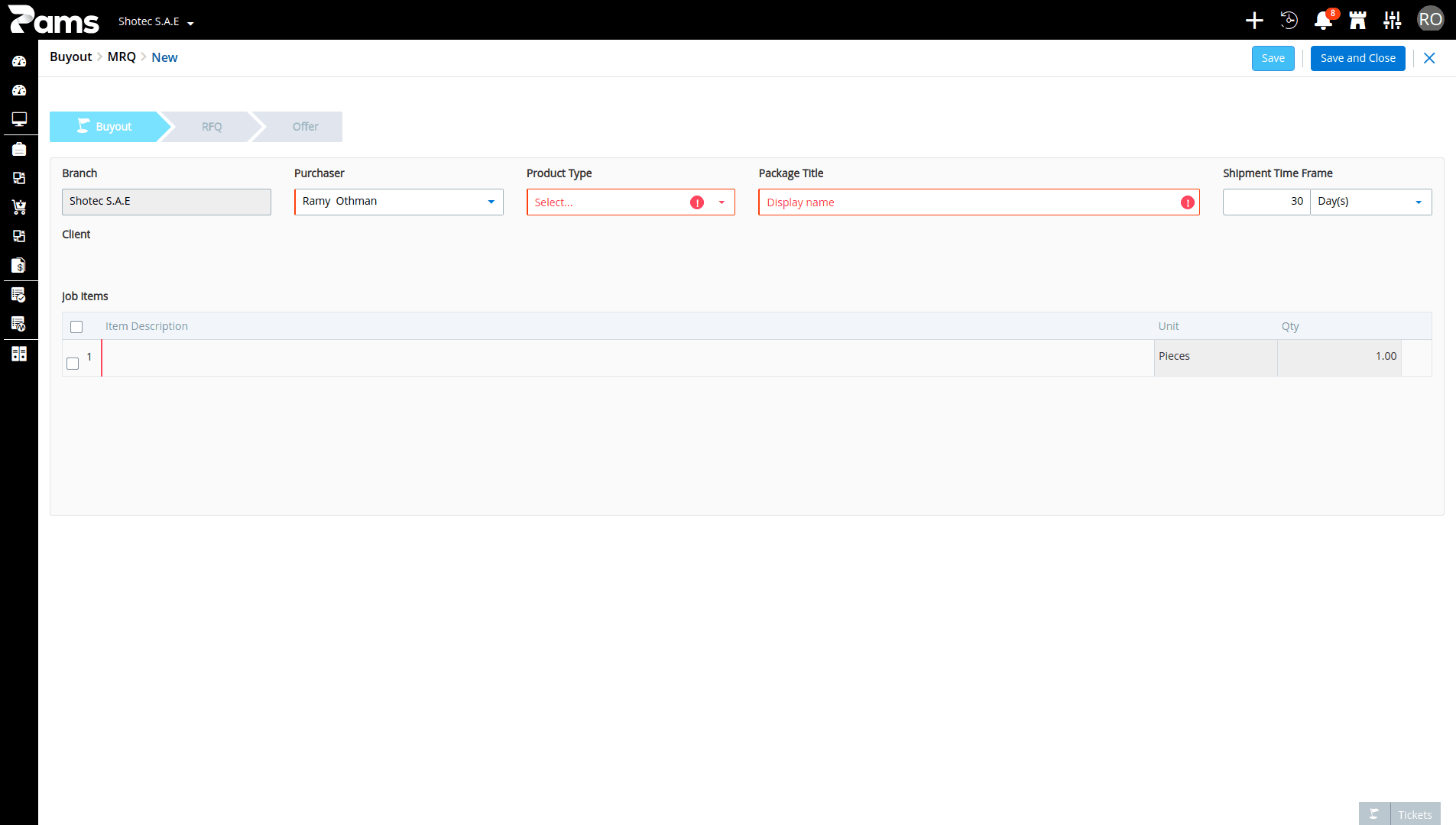 Purchase Form