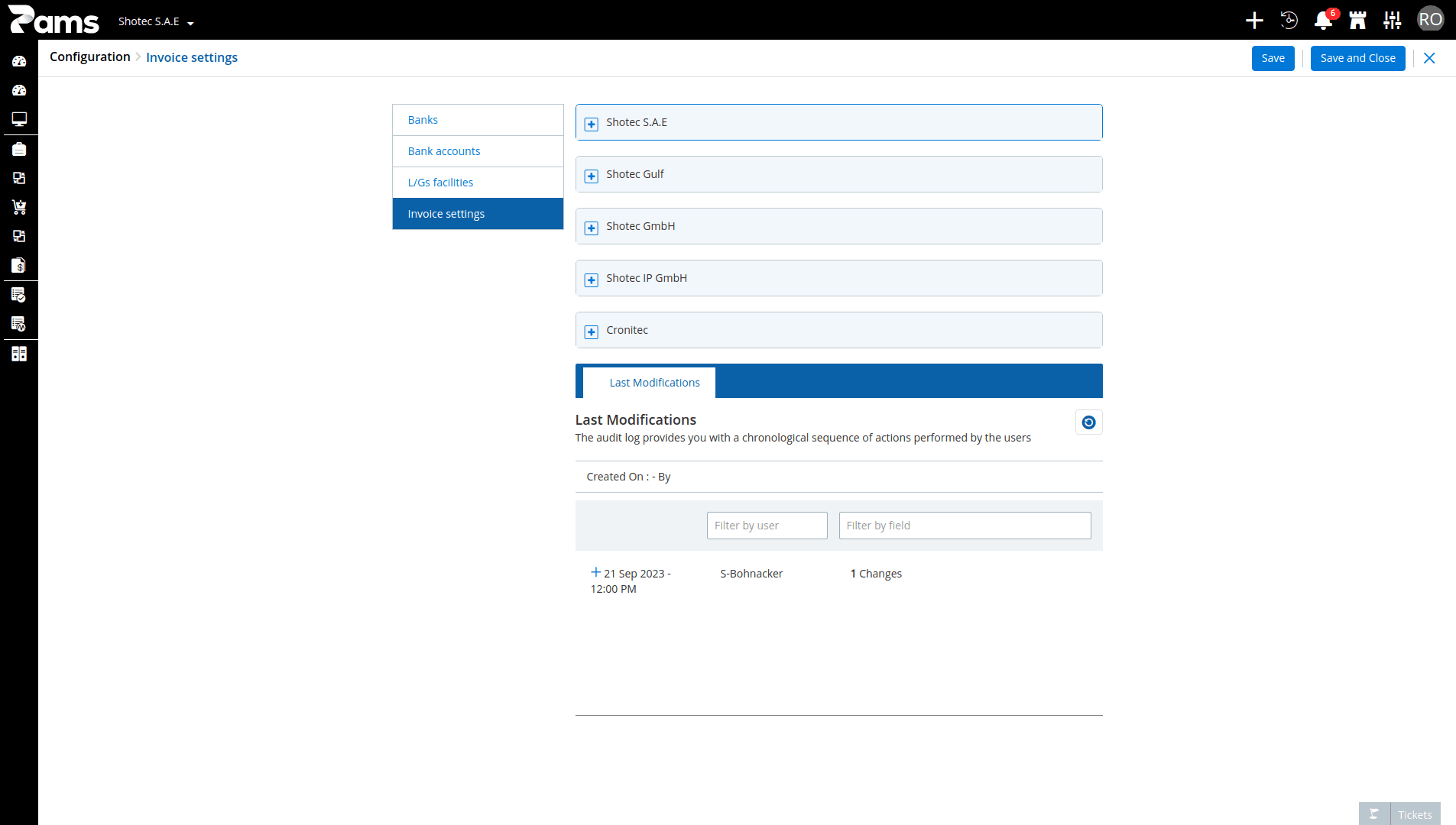 Invoice Settings