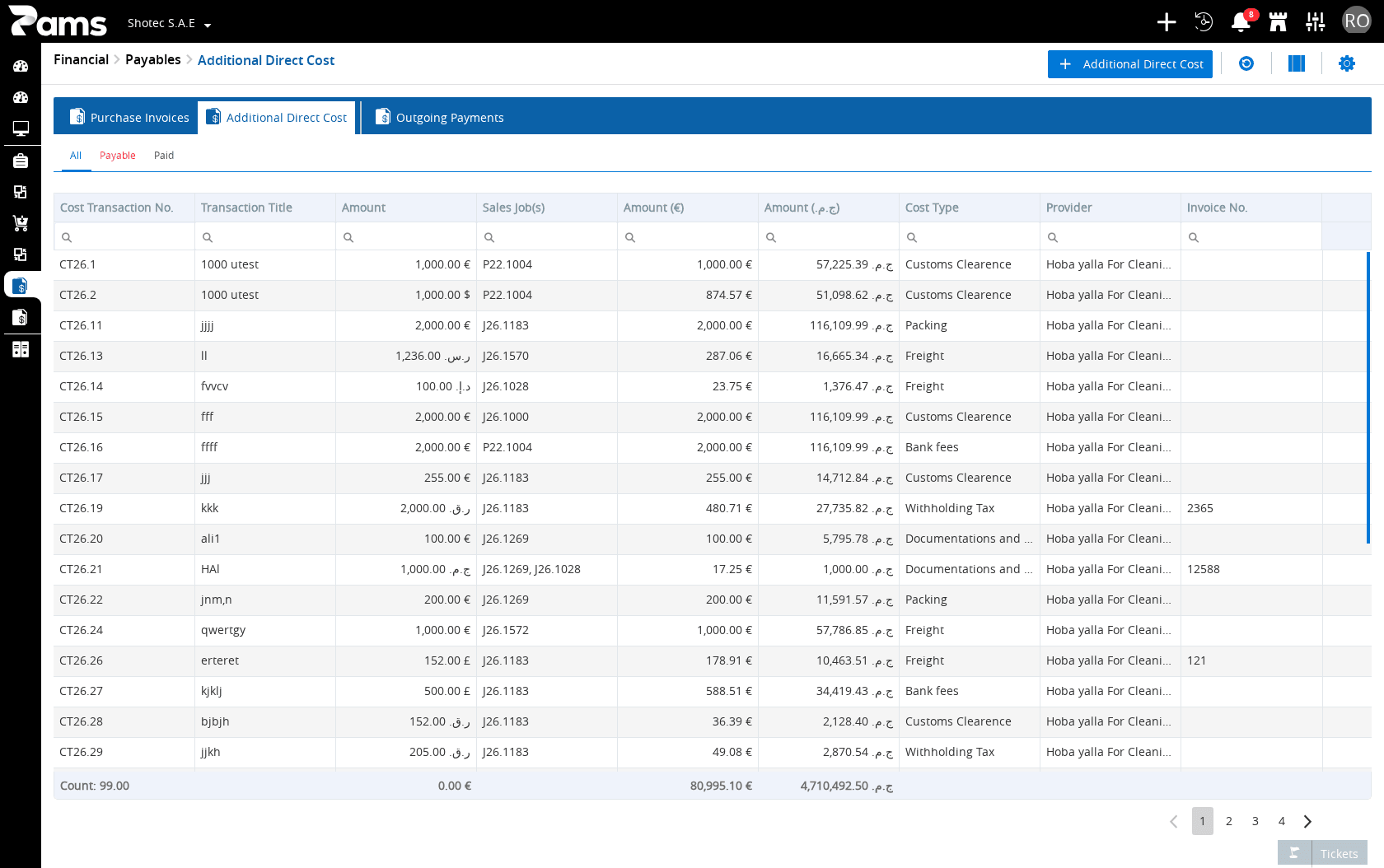 Review the list headers and list tools before opening a transaction.