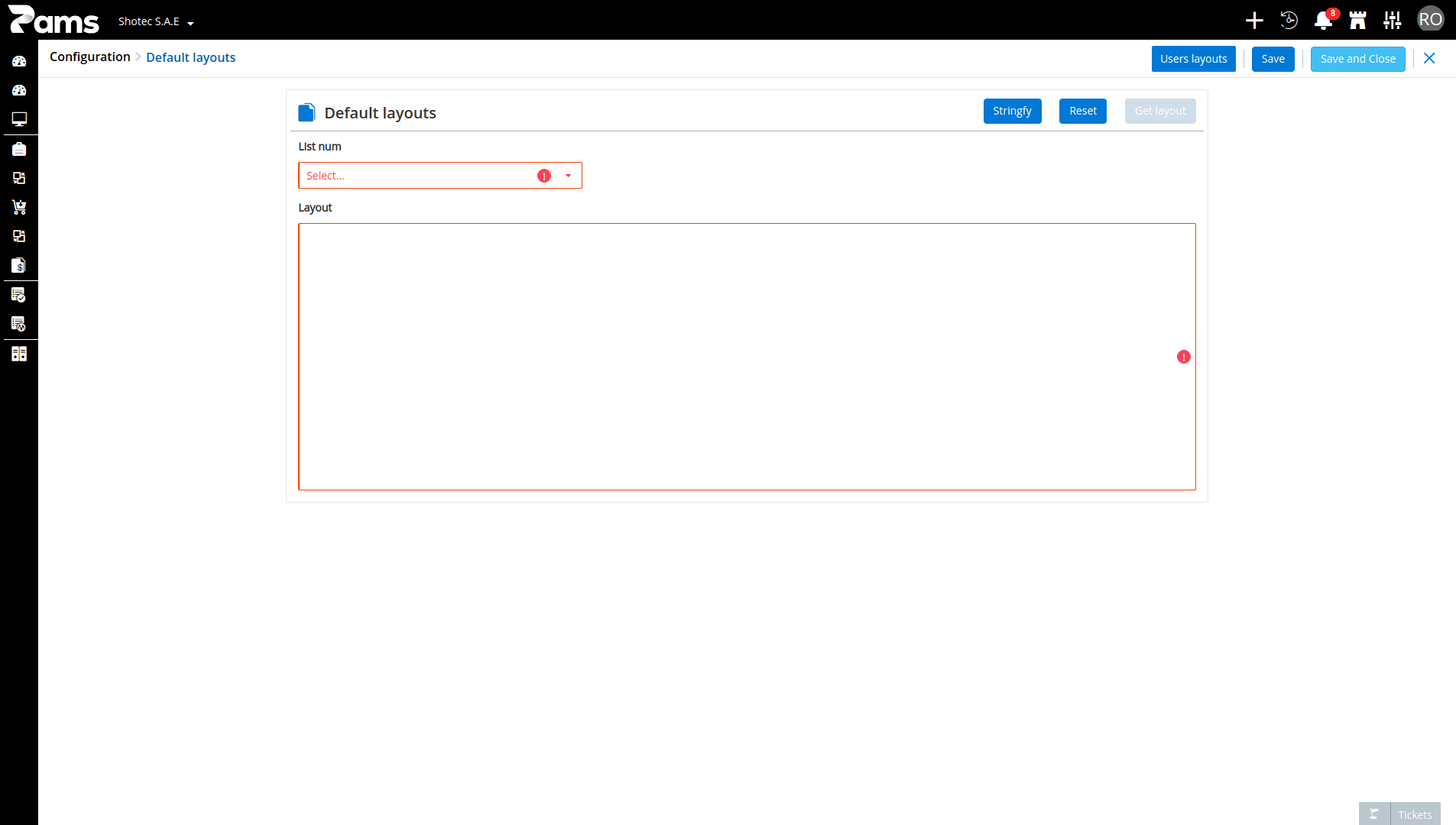 Default Layouts