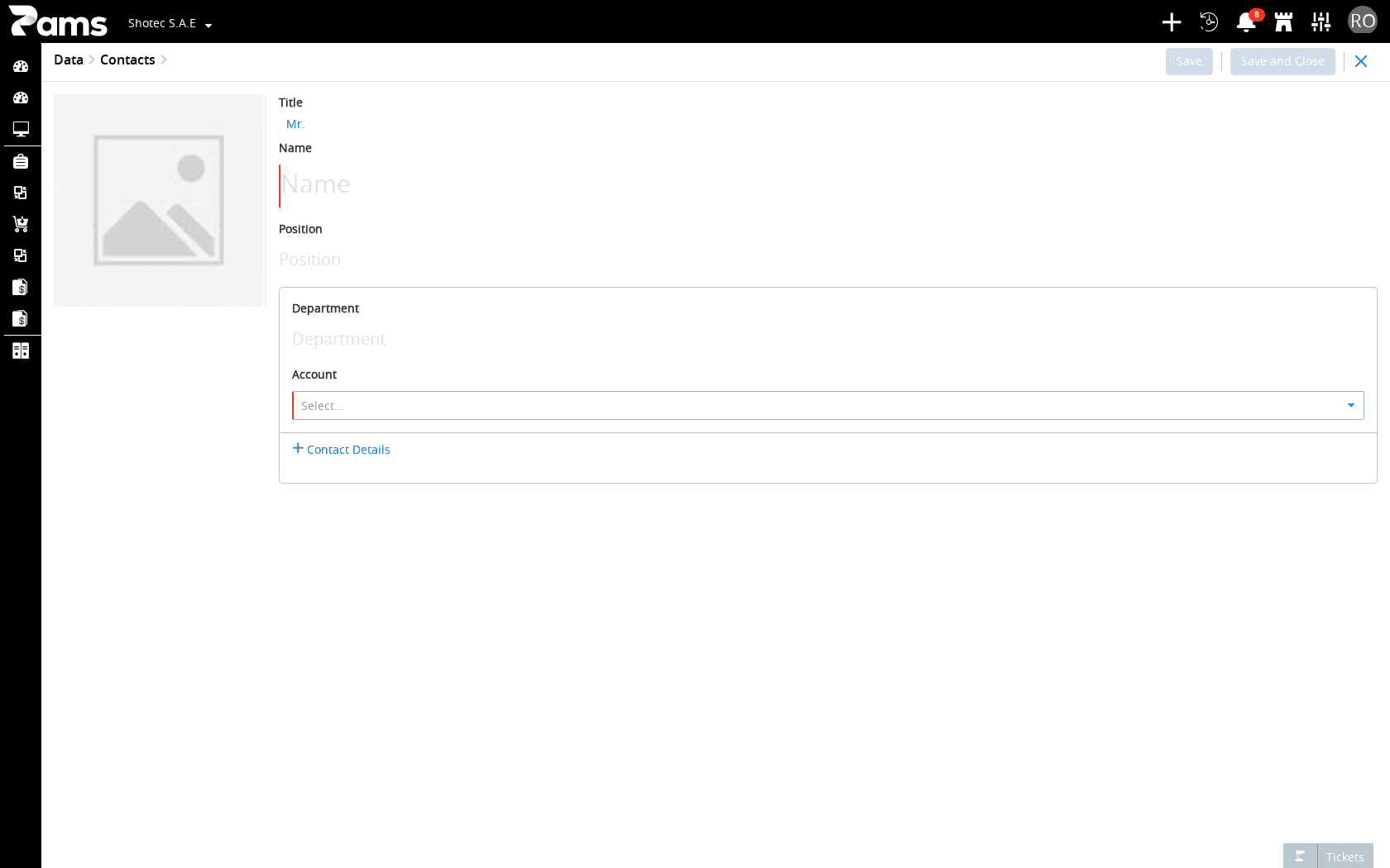 Check the contact form route and its main fields.
