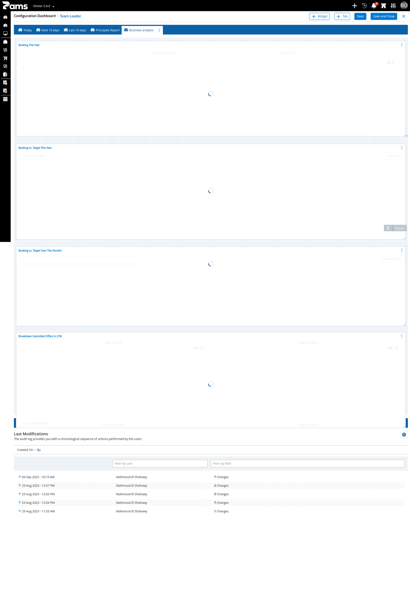 Configure Dashboard Settings