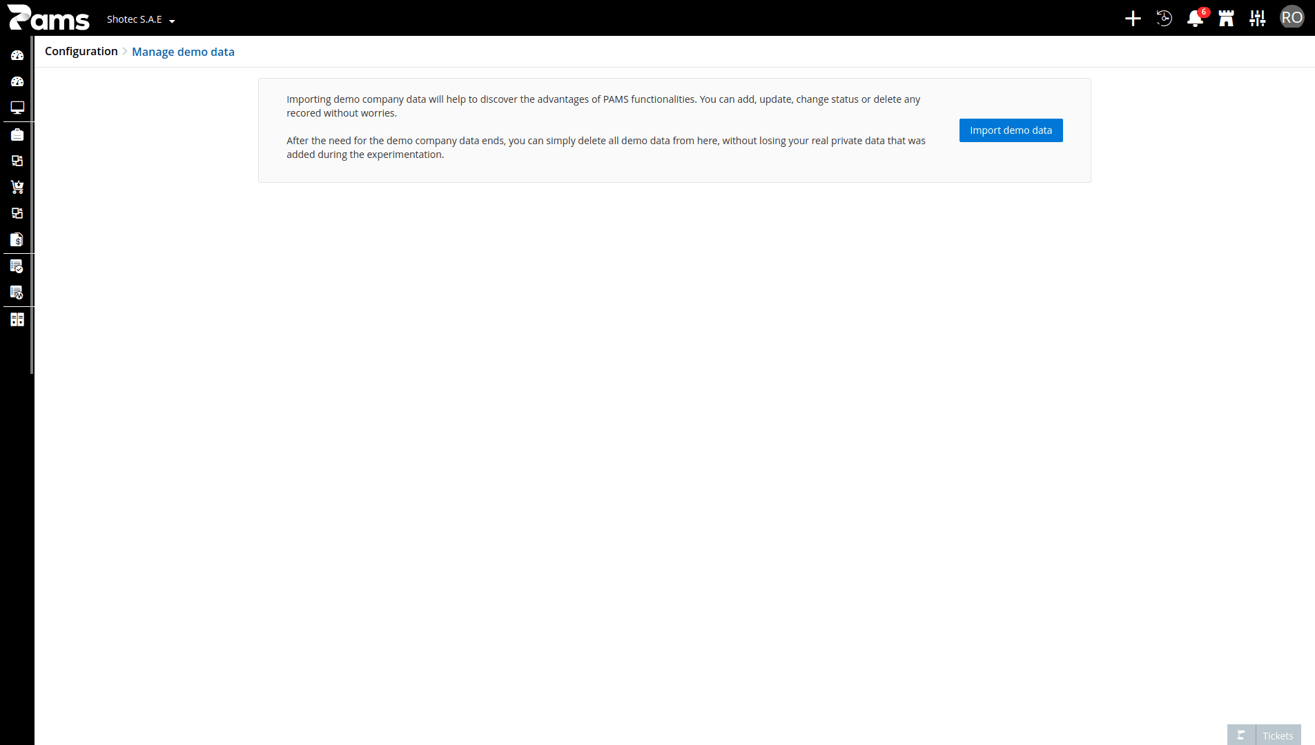 Manage Demo Data