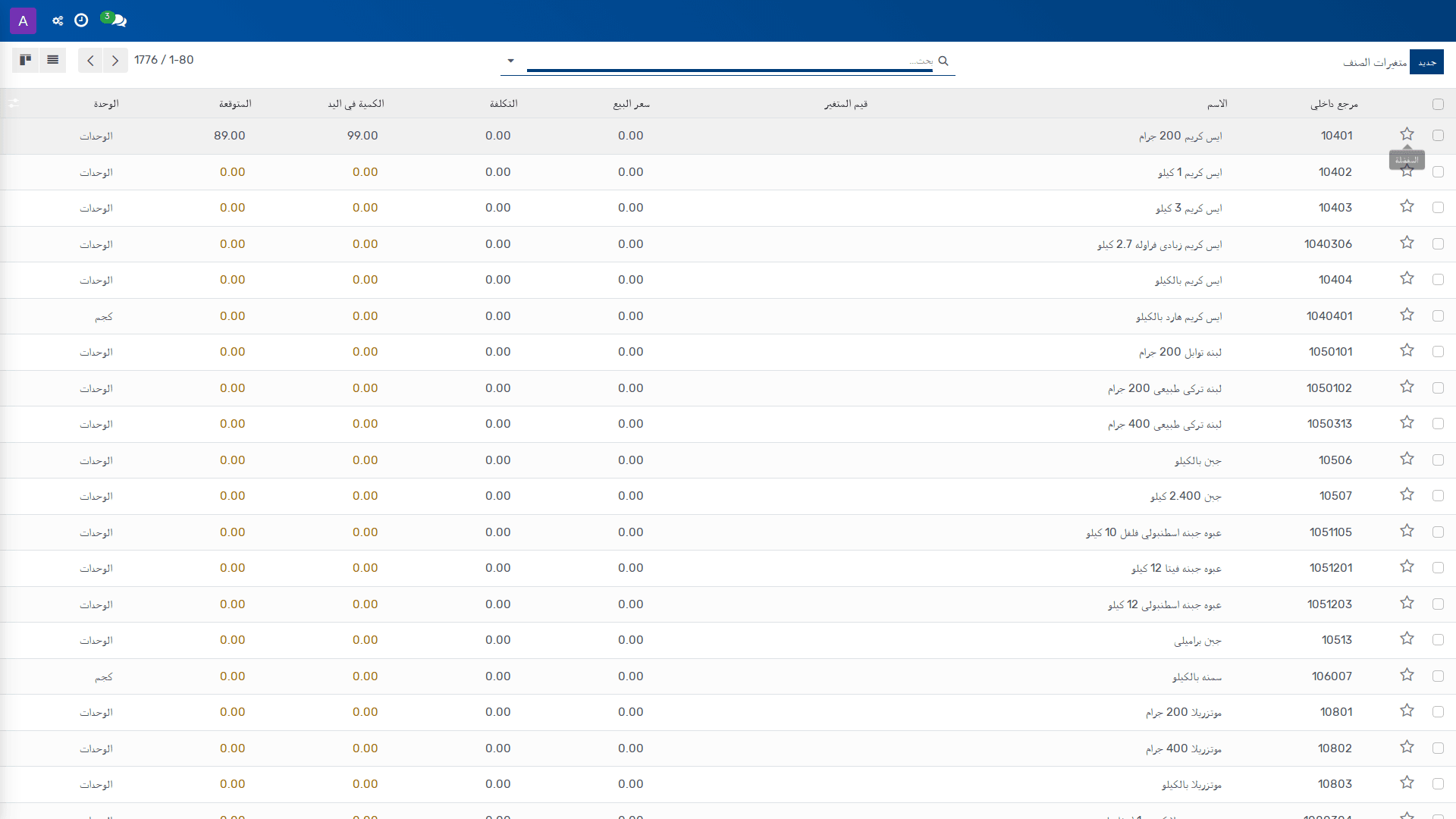 متغيرات الصنف
