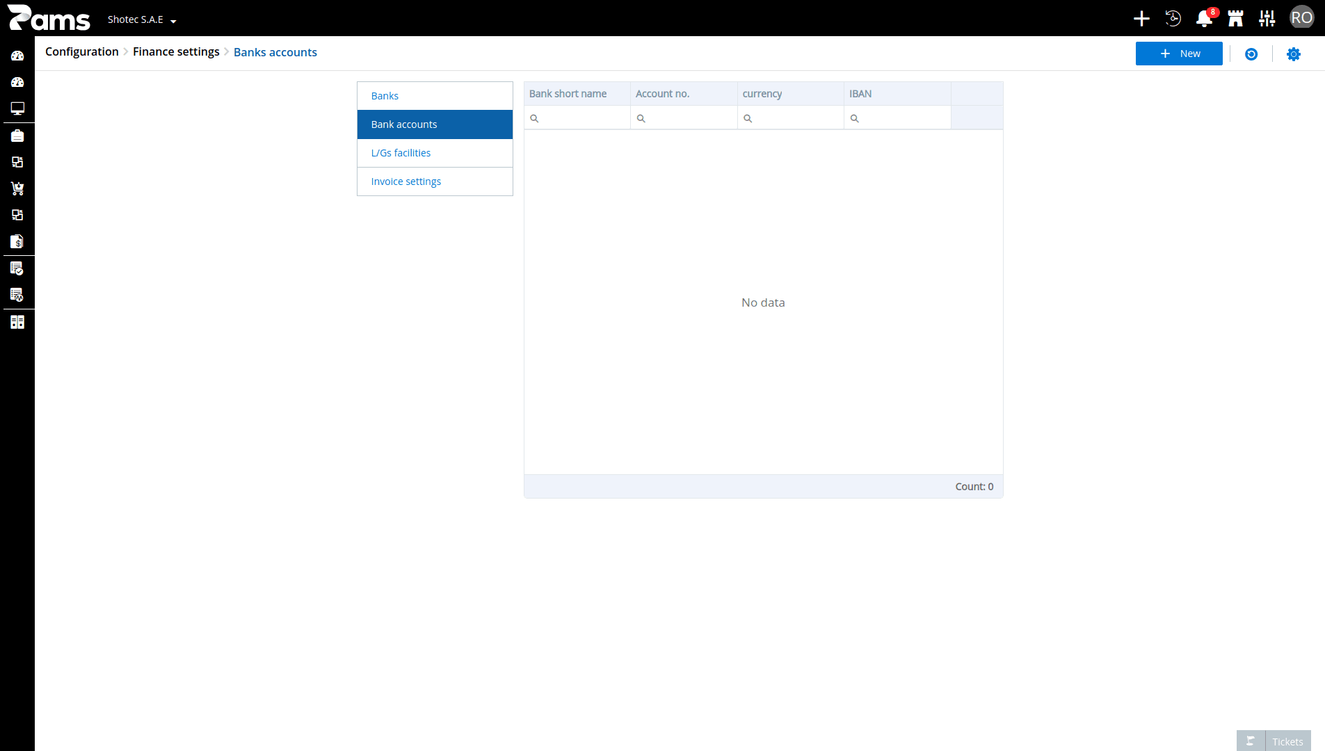 Configure Bank Accounts