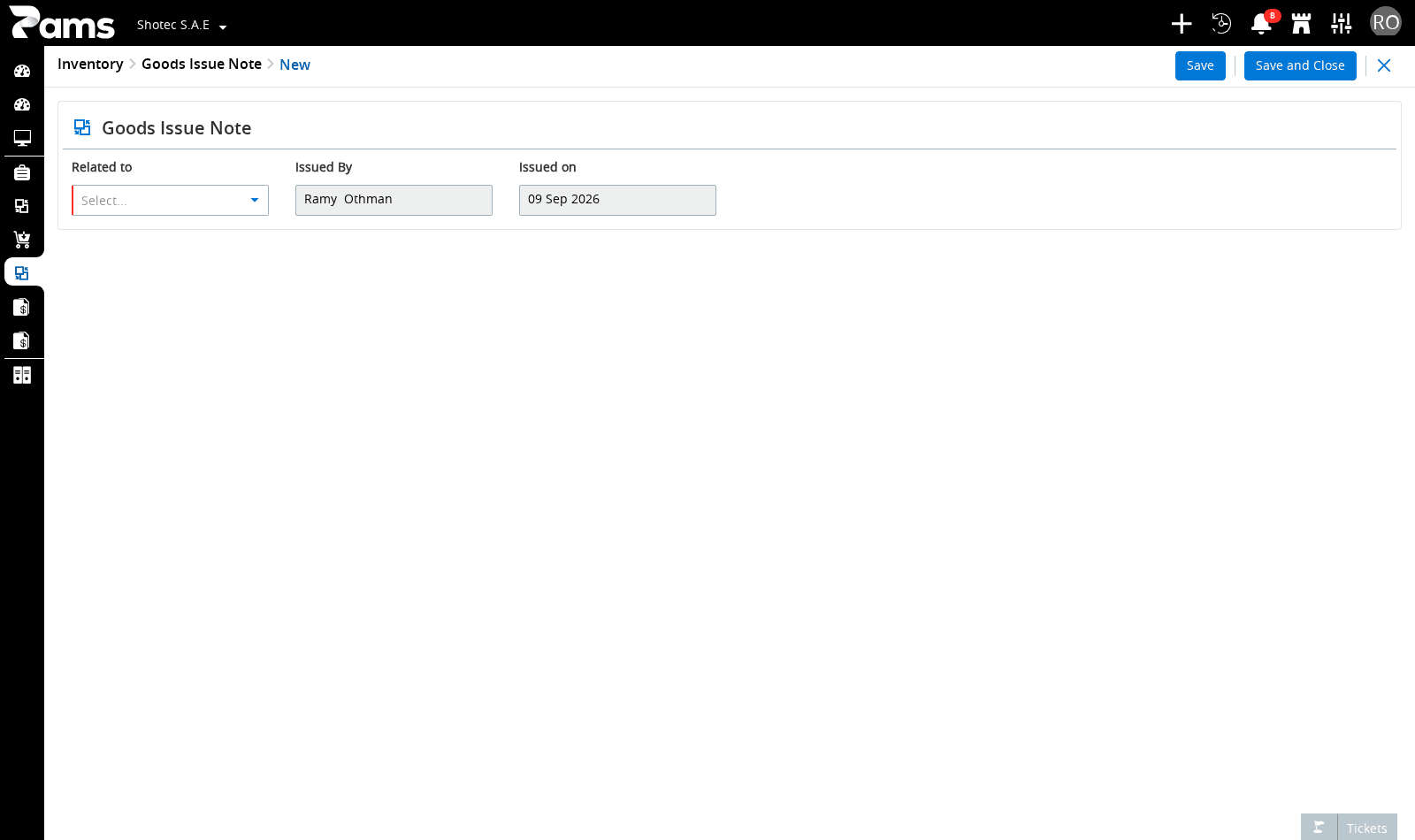 Identify the new-note fields and save actions.