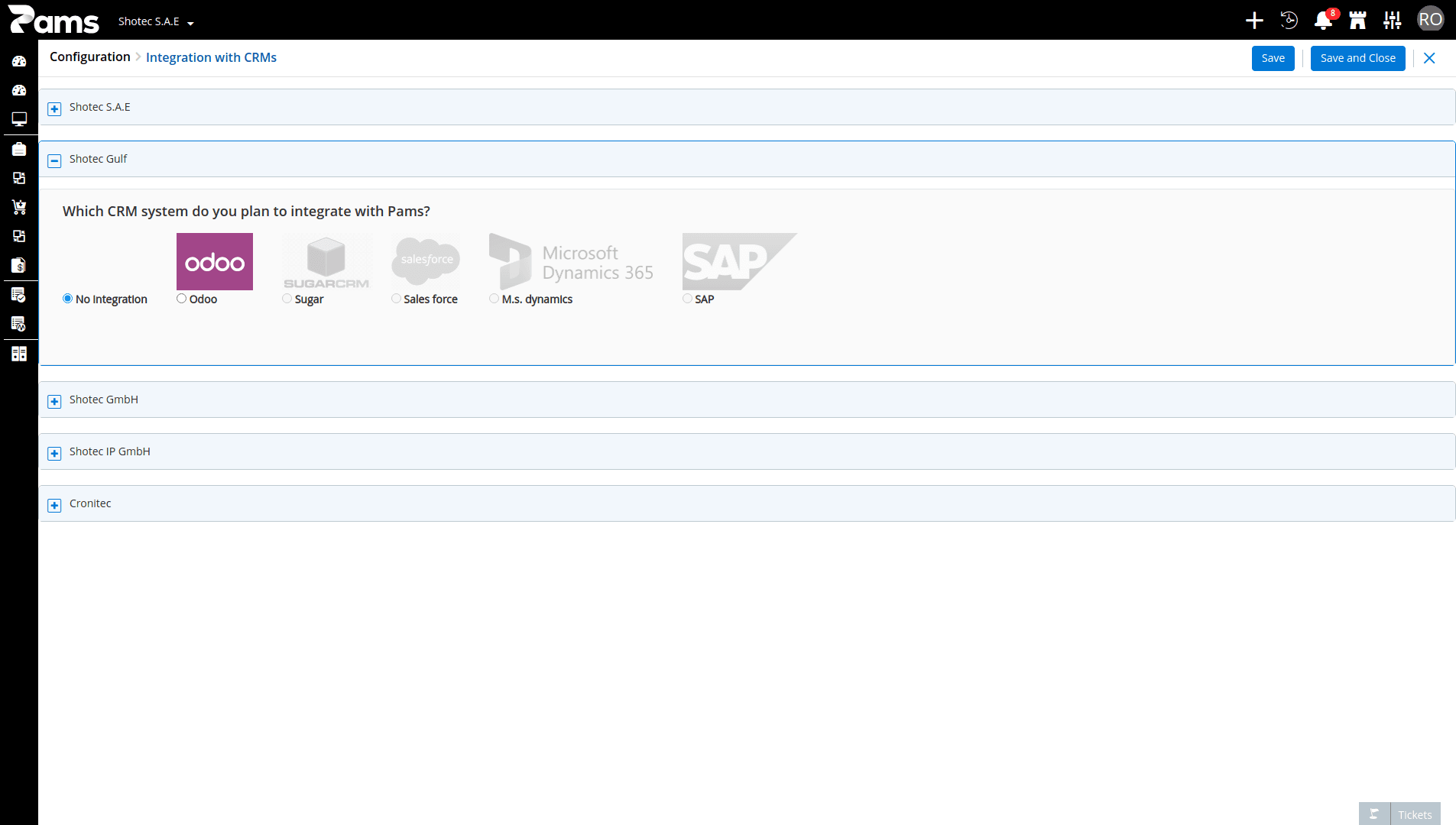 Integration with CRMs