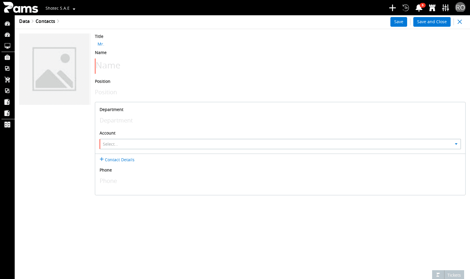 The Phone row added to the contact form