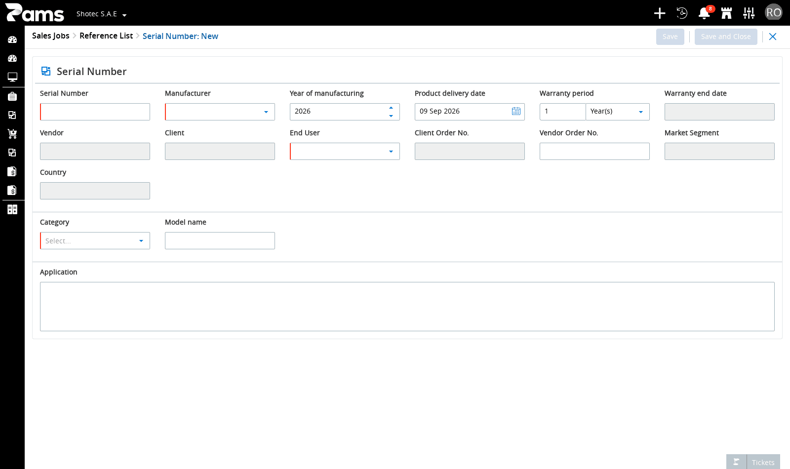 Review the required Client selection on a new reference.