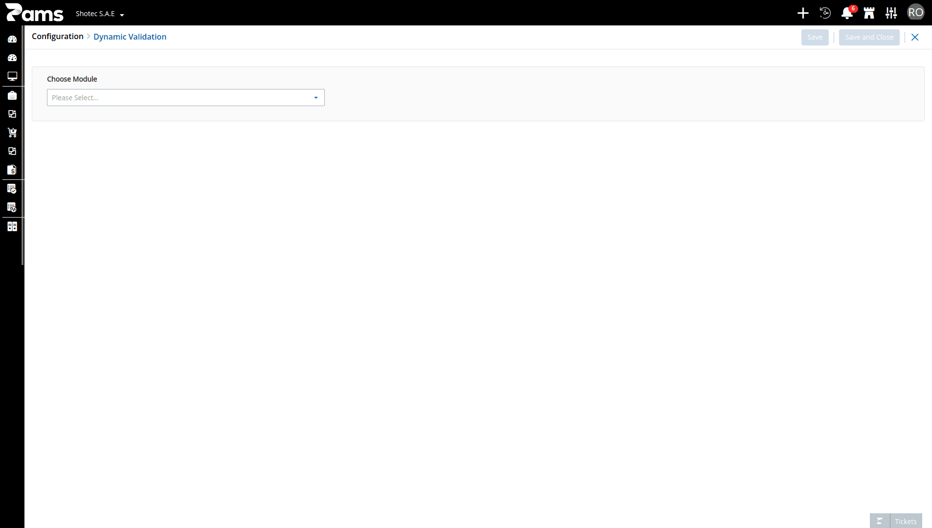 Dashboard settings