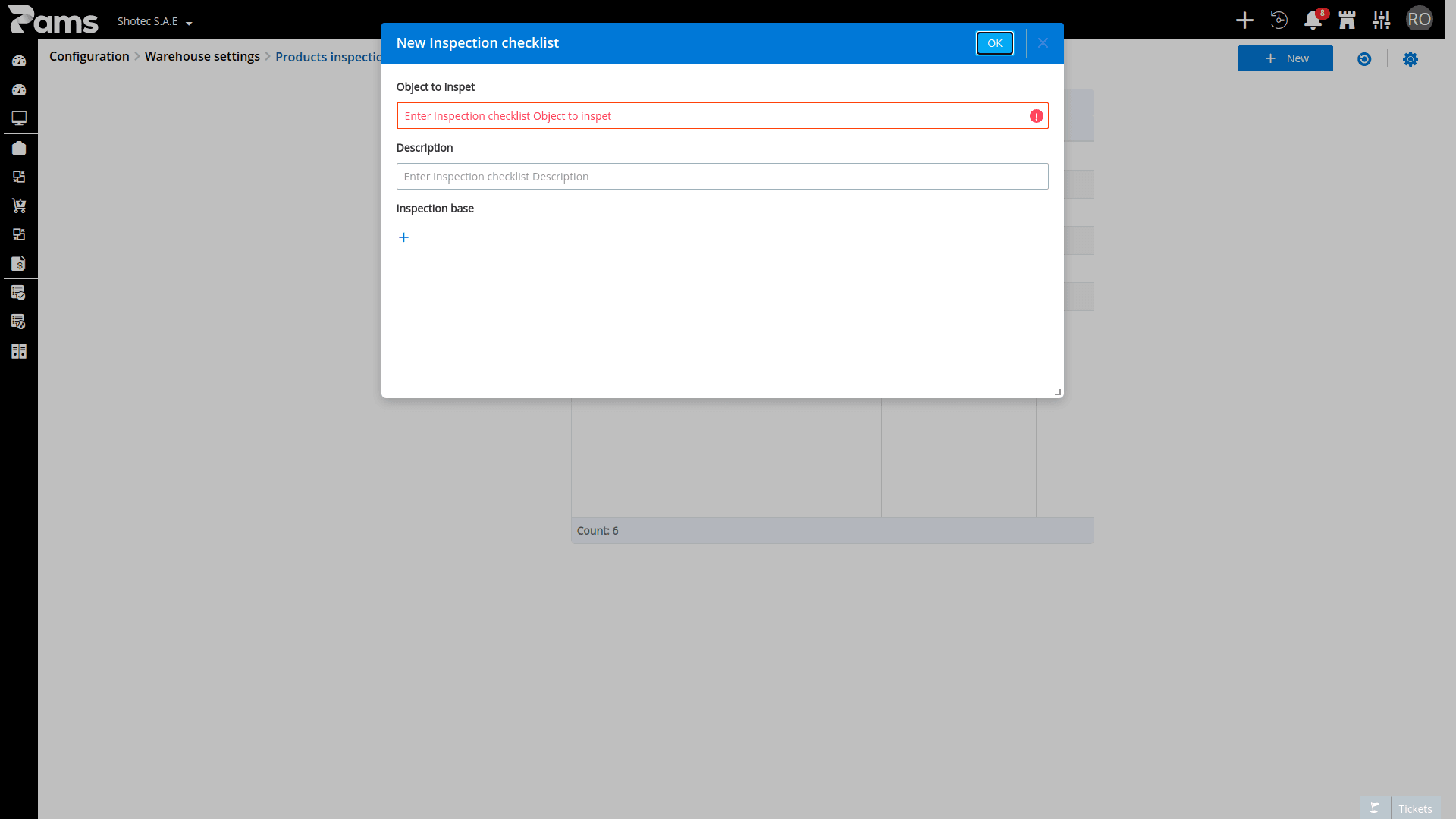Inspection Checklist
