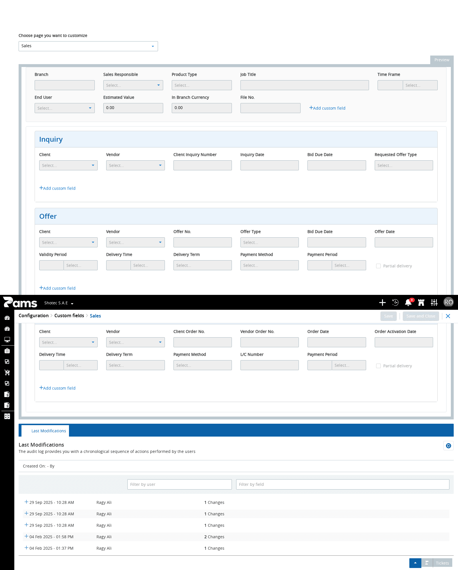 Review the audit-log explanation and the recorded change entries.