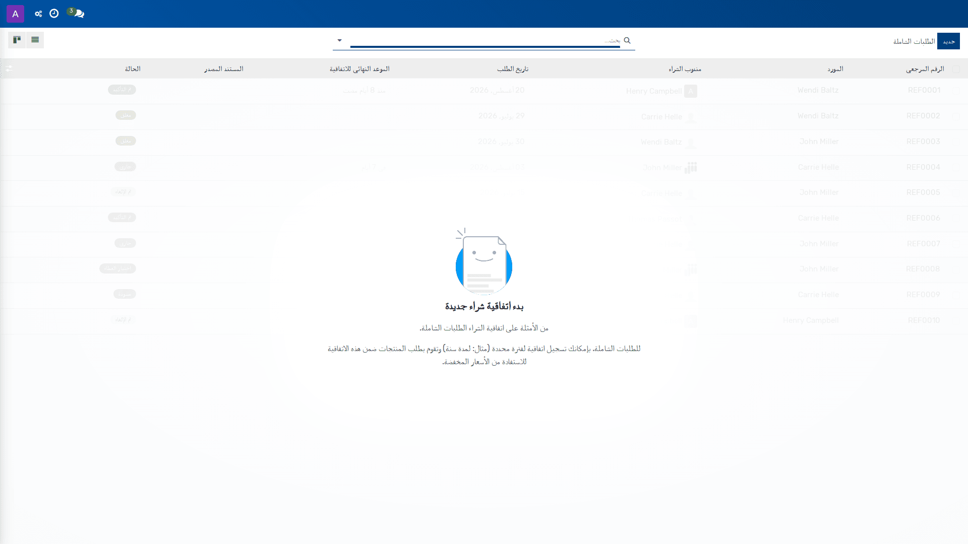 الطلبات الشاملة