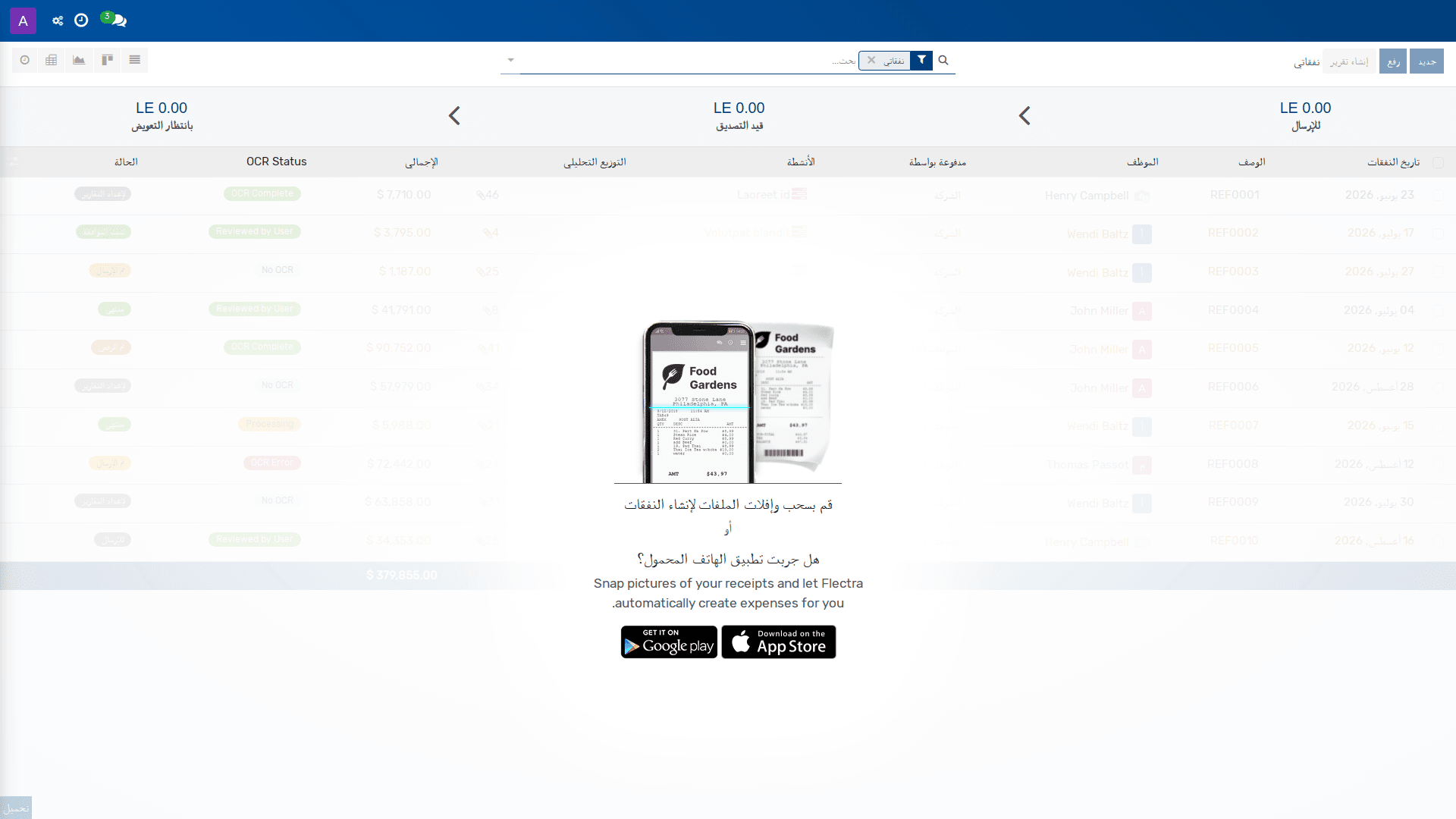 المصروفات