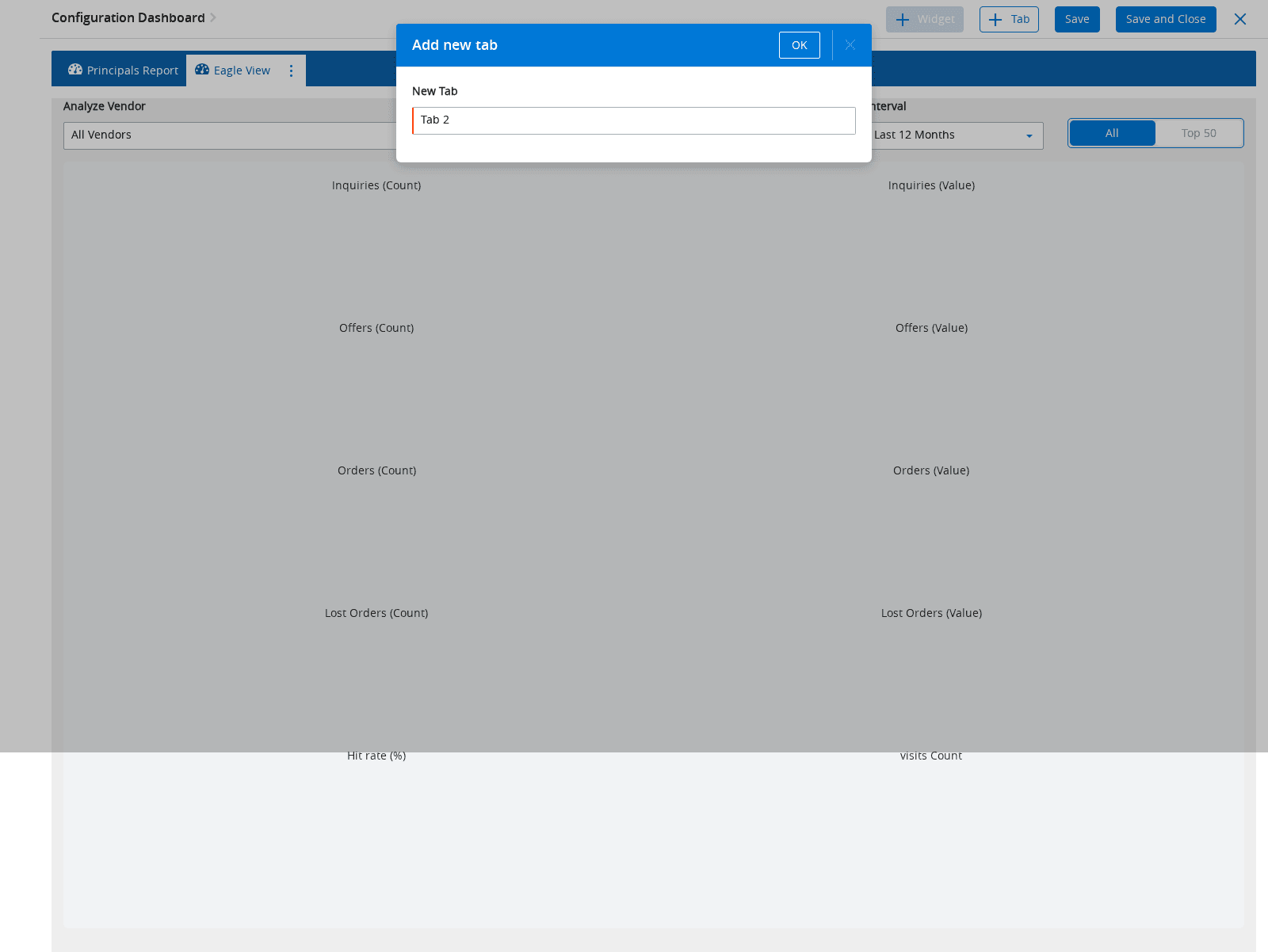 Review the vendor-analysis settings and the displayed selectors.