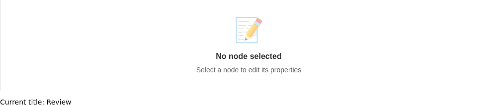 The property panel displays the Title editor for the selected node.