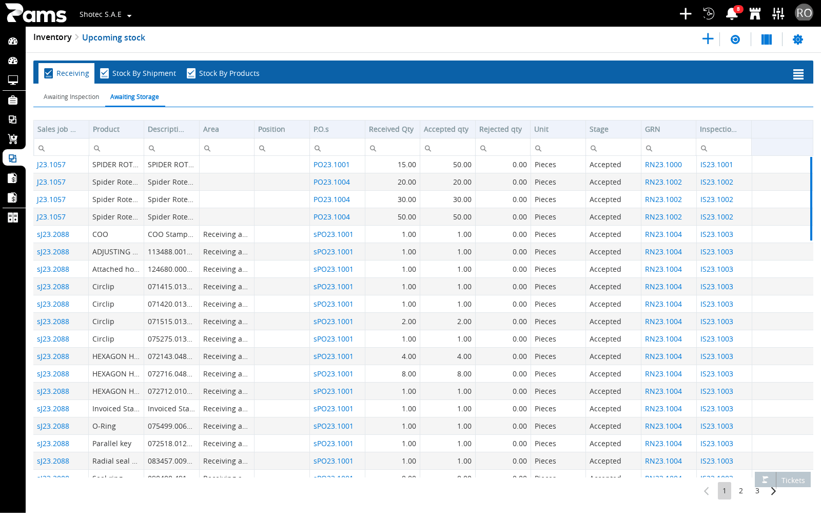 The Awaiting Storage queue and its list headers